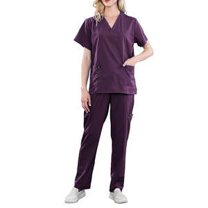 ชุดสครับคอวี ผ้าสำหรับฤดูร้อน ทนทาน ซักง่าย ดีไซน์ทันสมัย เหมาะสำหรับใช้ในชีวิตประจำวัน ชุดยูนิฟอร์มสครับสำหรับโรงพยาบาล ใช้ได้ทั้งชายและหญิง - Product Image 1