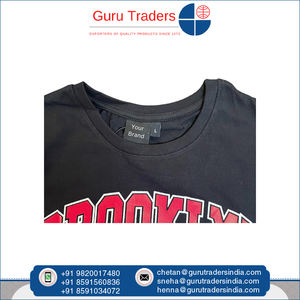 Top corto de manga corta para niñas con cuello redondo de algodón 100% de calidad superior con estampado en el pecho a precio con descuento del proveedor de origen indio - Product Image 3