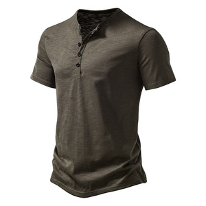 OEM Conception de logo personnalisé Nouveaux hommes Chemise à manches courtes respirante en coton tricoté pour hommes de couleur unie - Product Image 4