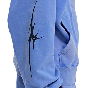 Sweat à capuche zippé en coton éponge française surdimensionné délavé au soleil et streetwear Streetwear avec logo personnalisé sérigraphie pour hommes - Product Image 2