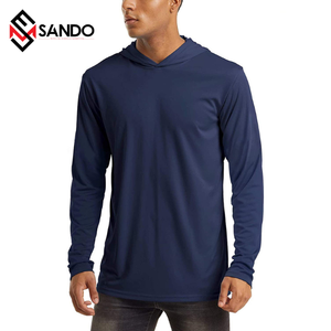 เสื้อยืดกีฬาแขนยาวสำหรับผู้ชายเสื้อมีฮู้ดเสื้อกีฬาแขนยาวออกแบบโลโก้ได้ตามต้องการ - Product Image 4