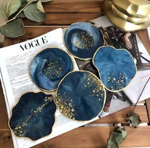 Best Quality <b>Angel</b> Style Ocean Theme Resin Coasters Handmade Blue Epoxy Durable for Beach Vibes Home Decor Wedding Decor India - Product Image 4