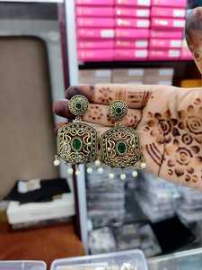 High Quality Traditional Kashmiri <b>Brass</b> Earrings for Women Vintage Ethnic Indian Heritage Jewelry Ideal for Festivals, Weddings - Product Image 2