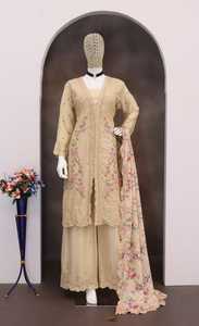 Chinon de excelente calidad con bordado de lentejuelas, traje Salwar para mujer, fabricante y proveedor de moda de India - Product Image 5