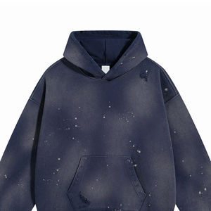 Sweats à capuche surdimensionnés personnalisés de style vintage 2025, lavage à l'acide, 350 g/m², sweats à capuche lourds lavés à l'acide pour hommes, en vente maintenant - Product Image 6