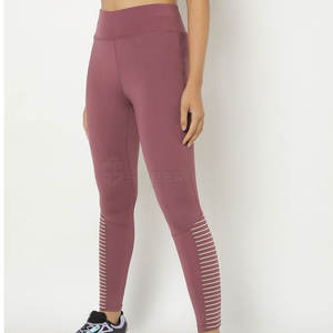 Legging de gymnastique taille moyenne personnalisé pour femmes actives vêtements de yoga de fitness uniques tissu tricoté respirant style décontracté logo personnalisé - Product Image 1
