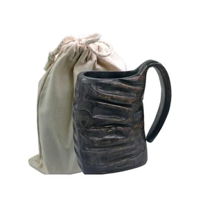 Taza de Cuerno de Búfalo Sostenible para Café, Bebidas, Embalaje en Bolsa Blanca, Taza de Cuerno Usada - Product Image 1