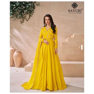 ชุดผ้า Anarkali โดย Fab Zone ชุดเย็บปักด้วยผ้าไหมผ้าจอร์เจีย - Product Image 2