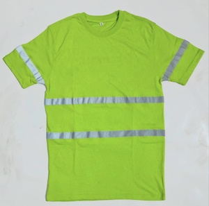 Camisetas reflectantes de seguridad de algodón y poliéster personalizables con logotipo personalizado a prueba de agua disponibles en varios colores - Product Image 3