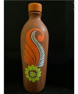 Botella de Agua de Barro Terracota Ecológica Hecha a Mano de Primera Clase con Tapa, Estilo Clásico, Venta al por Mayor desde India - Product Image 3