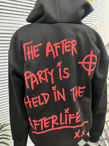 Sudaderas con capucha extragrandes para hombre con bordado 3D personalizado en 3D 100% algodón espuma estampado logotipo 450gsm grueso en blanco sin cuerda - Product Image 3