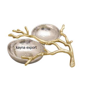 Cuenco decorativo de 2 niveles para servir ramas de METAL, nuevo diseño - Product Image 3