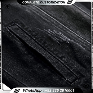 เสื้อแจ็กเก็ตผ้าเดนิมสำหรับผู้ชายขนาดใหญ่สไตล์ลำลองเสื้อแจ็กเก็ตผ้าเดนิมแฟชั่นสำหรับผู้ชายสีทึบสไตล์ออกแบบได้ตามต้องการ - Product Image 5