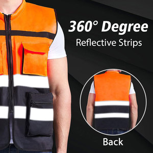 Gilet de sécurité réfléchissant de haute qualité pour les travailleurs, gilet de sécurité haute visibilité avec logo personnalisé - Product Image 4