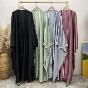 New Arrivals Butterfly Style <b>Kaftan</b> Abaya High Quality Satin Silk Hijab Muslim <b>Women</b> Plus Size Customized Sizes Ramadan Eid - Product Image 2