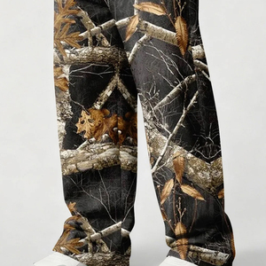 กางเกงวิ่งออกกำลังกายผู้ชายสำหรับฤดูร้อน ลายพิมพ์ดิจิทัลลายป่า ระบายอากาศได้ดี ทรงหลวม สไตล์สตรีทแวร์ เอวยางยืด เหมาะสำหรับใส่วิ่งลำลอง - Product Image 5