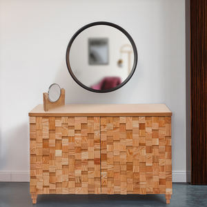 Espejo Decorativo con Símbolo Akis, Marco de MDF Negro, Pintado en Negro, Redondo, 4.0 mm de Grosor, Espejo de Pared Moderno para Decoración del Hogar y Oficina - Product Image 4