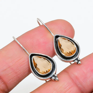 Pendientes Colgantes de Plata de Ley 925 de Alta Calidad con Morganita Hecha a Mano para Mujer, Regalo de Aniversario, Venta al por Mayor - Product Image 3