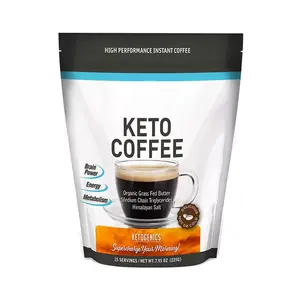 Keto Coffee – boisson au café instantané complet sans sucre avec 6g de MCT pour les régime à faible teneur en Carb, cétogène et paléo