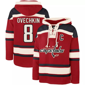 Men's Custom Ice Hockey High Quality Custom logo Ice Hockey Hoodies With <b>Lace</b> Sublimated Polyester Ice Hoodies - Product Image 4