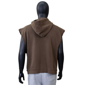 Ropa de calle de alta calidad, camiseta sin mangas, 350g, 100% de algodón, sudaderas sin mangas de gran tamaño, camiseta sin mangas lavada con ácido para hombres - Product Image 3