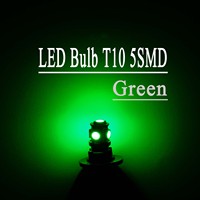 Ampoule LED PA-HYUGA T10 5SMD 5050 SMD en gros, 7 couleurs, 1W, ajustement universel pour intérieur de voiture (plafonnier/lumière de lecture/lumière de porte), 6V-24V, 360 degrés, CE