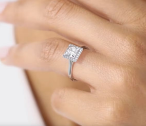 Bague de mariage en diamant de taille princesse 10k jaune rose or blanc bagues de fiançailles élégantes - Product Image 6