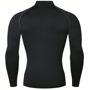 Camiseta deportiva de manga larga de compresión personalizada para hombre, ajustada y resistente al viento para correr y hacer gimnasio, diseño impreso de talla grande, pedido a granel - Product Image 2