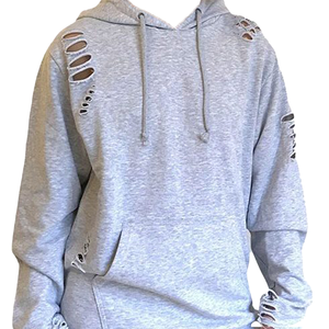Men's Heavy Weight 100% Cotton Solid Vintage Wash Hooded Fleece Pullover <b>Sweatshirt</b> Embroidered Distressed Street Wear Winter - Product Image 1