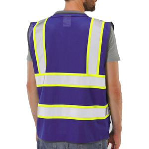 Chaleco DE SEGURIDAD reflectante de alta visibilidad OEM para hombres, Material de malla de poliéster, bolsillos con logotipo, ropa de trabajo de seguridad para la construcción - Product Image 6