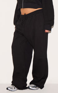 Conjunto de chándal con sudadera y pantalones de chándal de 2 piezas negro personalizado de alta calidad OEM para mujer - Product Image 3