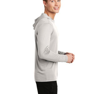 100% Poliéster Casual Jersey unisex Heather Camiseta de manga larga con capucha Gris - Product Image 3