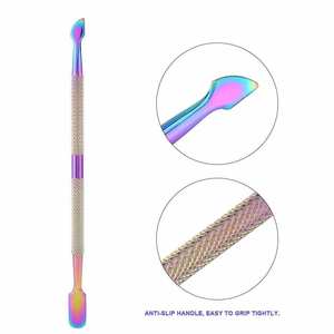 Poussoirs à cuticules pour ongles de soins personnels Poussoirs à cuticules à double extrémité en acier inoxydable - Product Image 3