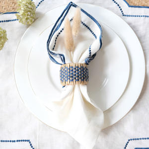 Anneau de rotin naturel porte-serviettes de table accessoires de salle à manger tissage à la main ronds de serviette de bonne qualité - Product Image 4