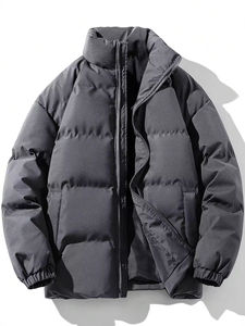 Chaqueta Acolchada para Hombre OEM, Estilo Urbano Personalizable, Chaquetas Bomber de Color Sólido, Ropa de Invierno de Alta Calidad Hecha de Poliéster - Product Image 2