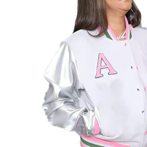 Personalizado bordado AKA Alpha Kappa Alpha Unisex Letterman Varsity chaqueta de invierno para las mujeres - Product Image 4