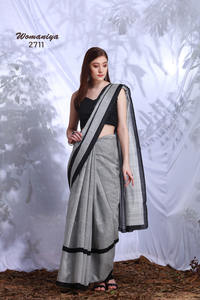 Womaniya Classic Black Bhagalpuri Saree en soie Texture riche Tissage manuel complexe pour les mariages et les festivals - Product Image 4