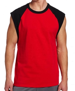 Nouveau design bicolore col ras du cou vêtements de sport maillot de corps en coton sans manches ajusté hommes débardeur pour hommes - Product Image 4