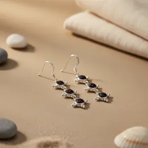 ต่างหูเงินแท้ 925 ประดับพลอยโกเมน รูปทรงหยดน้ำ สำหรับผู้หญิง ชุบทองคำ ชุบทองคำขาว ชุบทองคำชมพู ประดับมุกและเพชร เหมาะสำหรับงานแต่งงาน รูปทรงลูกศร - Product Image 1