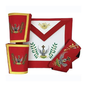 Fabricación personalizada al por mayor Master Masons Delantales con bolsillo personalizado Regalia masónica Delantal transpirable de Pakistán - Product Image 2