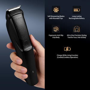 Tondeuse à barbe rechargeable pour hommes, tondeuse et <span class=keywords><strong>rasoir</strong></span> sans fil pour le visage, le cou, la zone inguinale et l'entretien masculin - Product Image 2