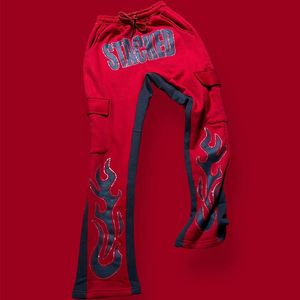 New Custom Logo <b>Men's</b> Stacked Sweat Trousers High Street Fashion Pants <b>Flare</b> <b>Jeans</b> Stacked Style Joggers - Product Image 3