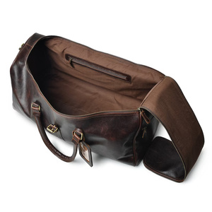 Sacs de voyage en cuir véritable Sacs de voyage en cuir grand espace pour hommes Impression personnalisée en relief - Product Image 5