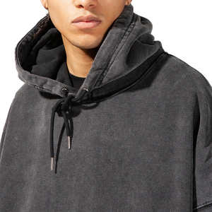 Sudadera con Capucha de Moda Invernal para Hombre, 100% Algodón Lavado, Estilo Urbano, con Bordado y Detalles Decorativos - Product Image 2