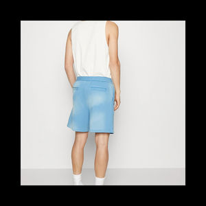 Pantalones cortos de algodón 100% con lavado ácido Vintage para hombre, patrón sólido de rizo francés personalizado, estilo de cordón con estampado de hojaldre - Product Image 3