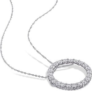 Collier pendentif diamant Moissanite rond 2.00 MM, pendentif de forme ronde plaqué or 18 carats - Product Image 2