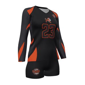 Ensemble d'uniformes de volley-ball à prix Offre Spéciale bon marché quantité minimale de commande bas bonne qualité prix nouveau design d'uniforme de volley-ball pour femmes d'usine - Product Image 3