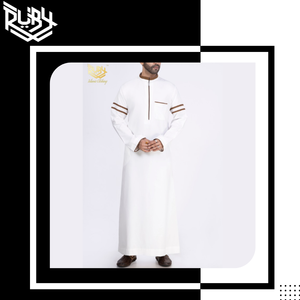 Super Premium Hommes de Style Décontracté à Manches Longues Thobes Fait à la Main Design Tendance Taille Personnalisée de Haute Qualité Traditionnelle Printemps - Product Image 6