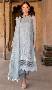 Nouveau costume de travail en organza lourd de créateur pakistanais avec broderie avec Stanton Pent et filet papillon Dupatta pour femme - Product Image 4
