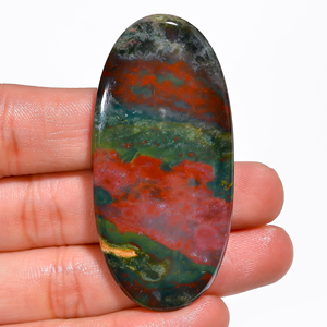 พลอยสีชมพูสีแดงธรรมชาติขัดบลัดสโตนอัญมณีหลวมสำหรับทำเครื่องประดับจี้ทรงรีตัดขายส่ง - Product Image 2